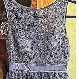 Adrianna Papell dress Illusion Size 2 Lace Dress Cocktail Mauve Color XS -S